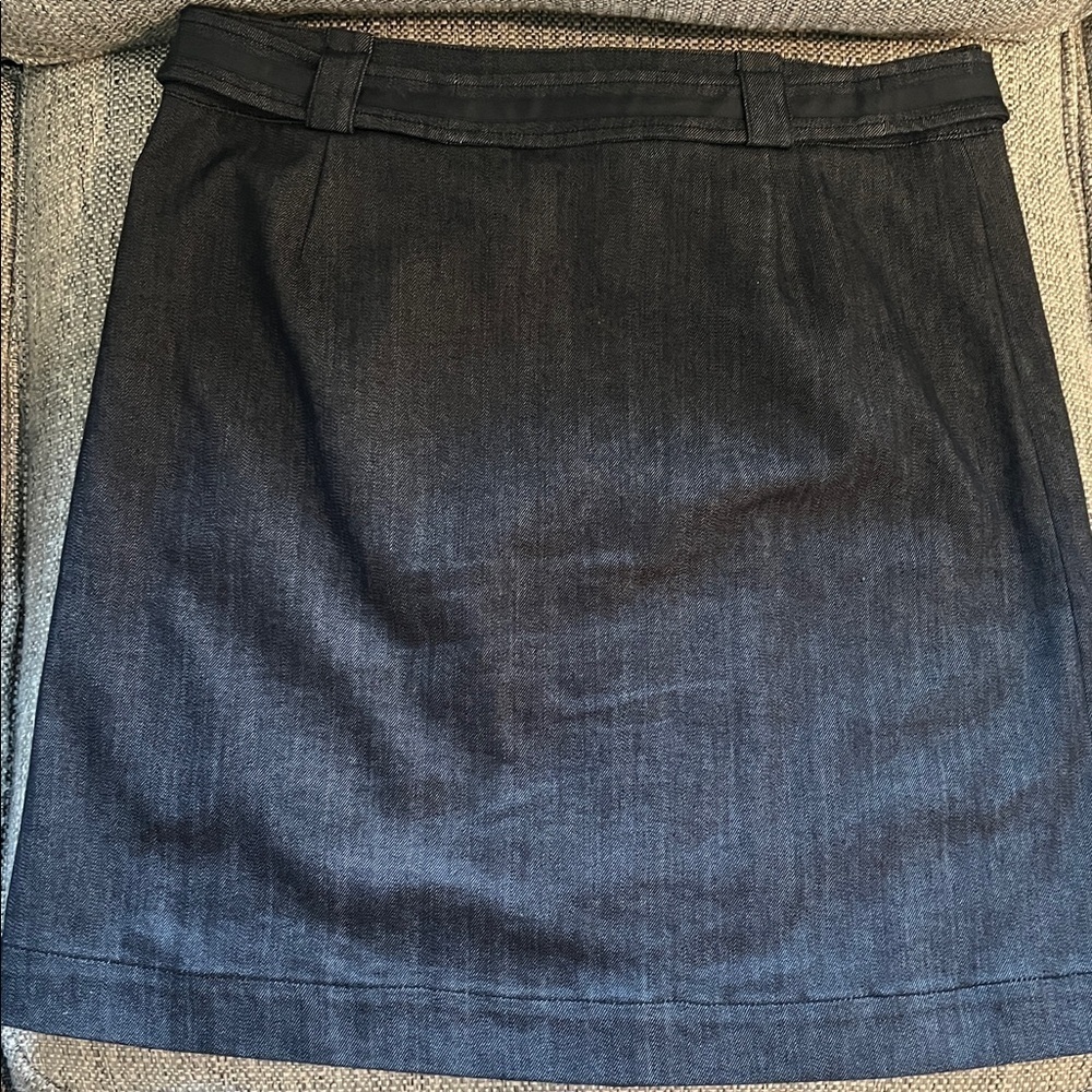 WORTH Black Denim Biker Button/Zipper front Jean Skirt NWOT Size 12 - Picture 6 of 9